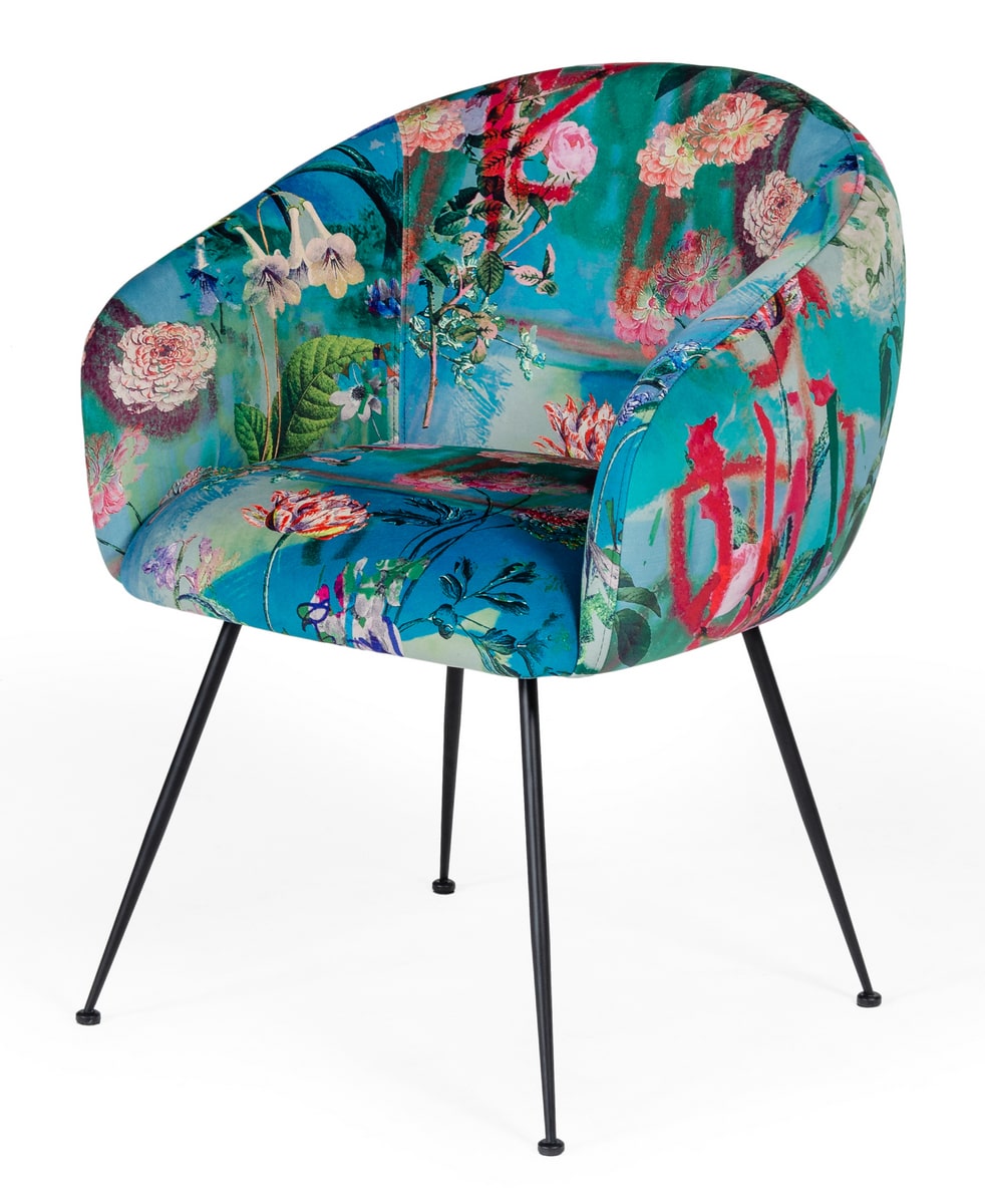 Modrest Roxann – Contemporary Floral Velvet Dining Chair
