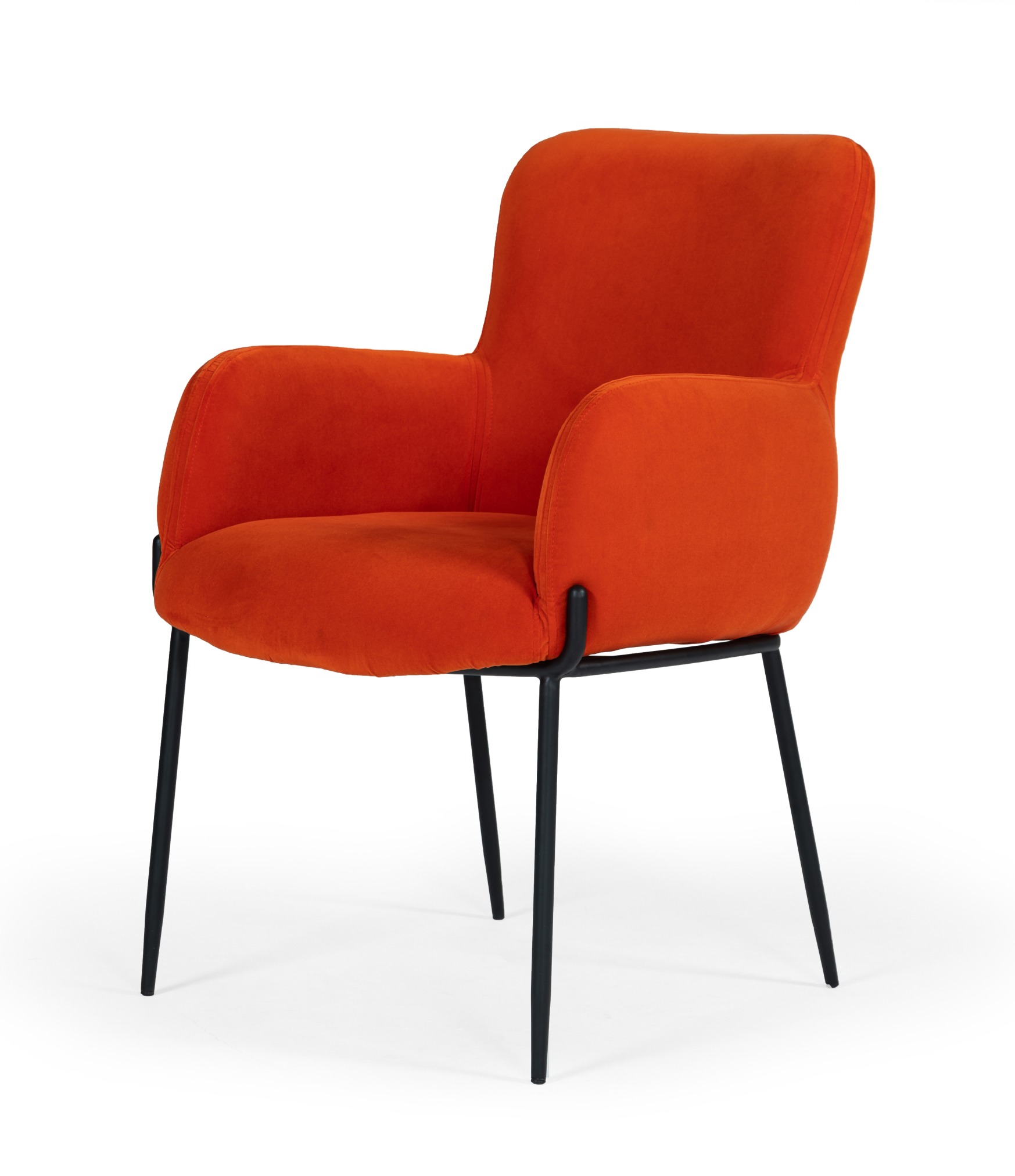 Modrest Frisco – Mid-Century Orange Velvet dining Chair