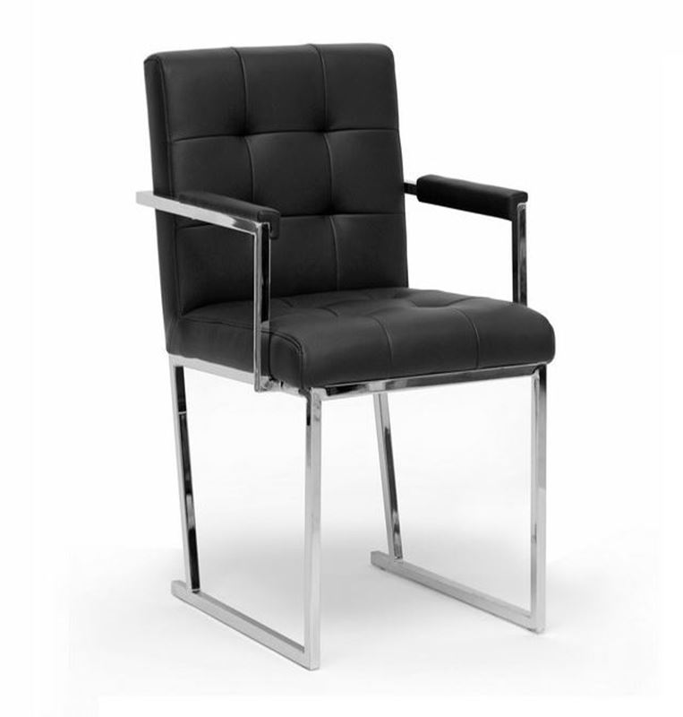 Modrest Click Modern Black Leatherette Dining Arm Chair