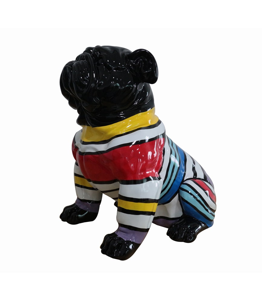 Modrest Modern Black & Colorful Sweater Pug Sculpture