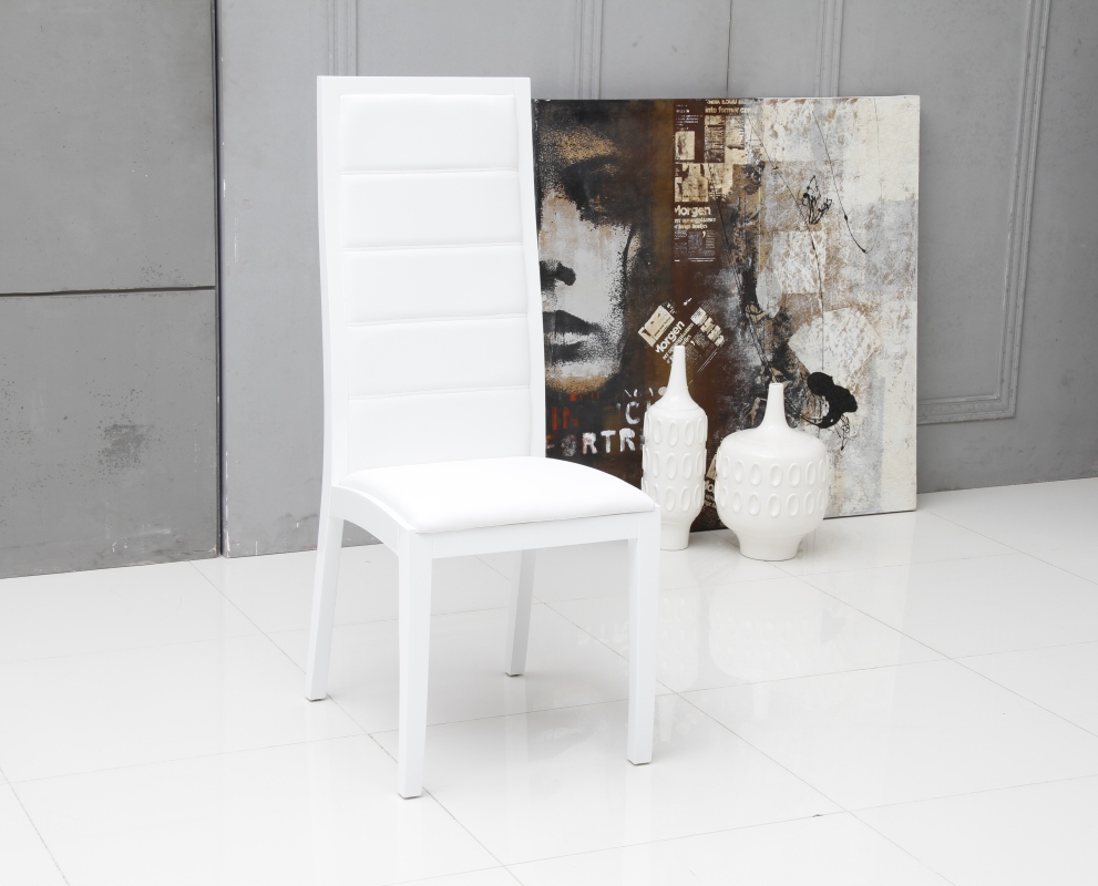 Donna – Contemporary White Leatherette Dining Chair (Set of 2)