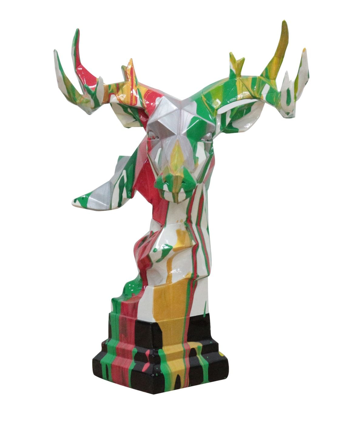 Modrest Deer Head Multicolor Geometric Sculpture