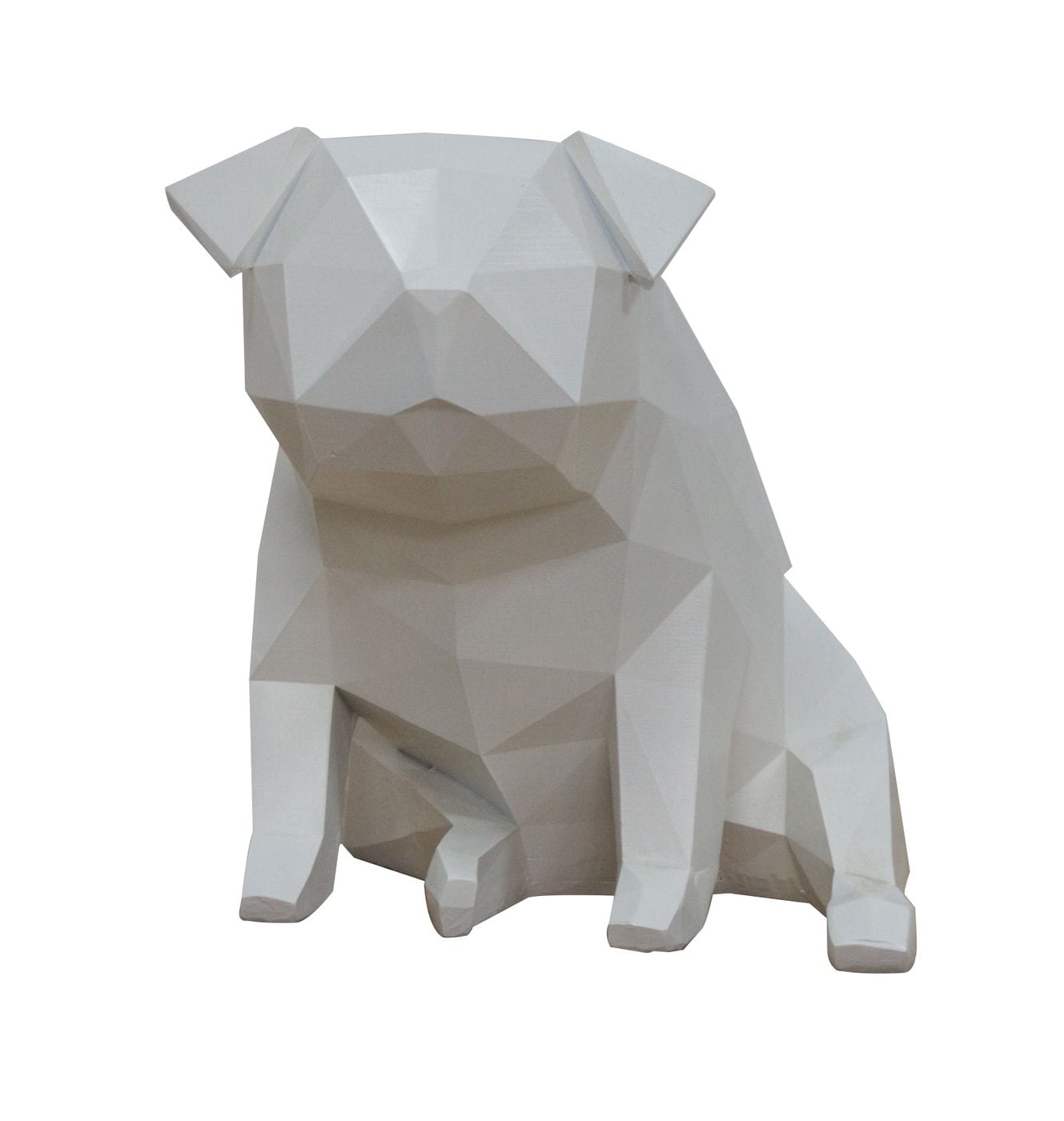 Modrest Dog – Geometric White Sculpture