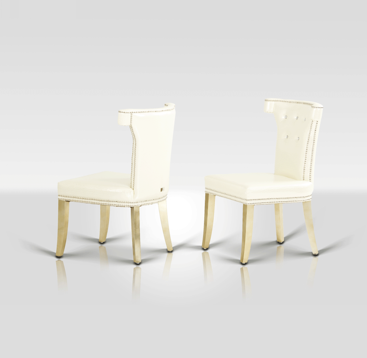 A&X Beatrice White Leather Dining Chair
