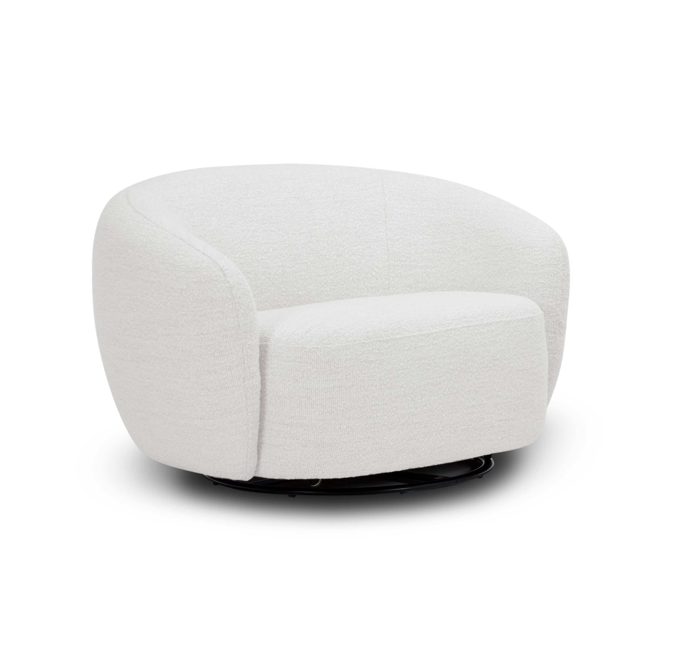 Modrest Omaha – Modern Swivel Off White Fabric Chair