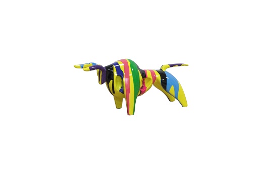 Modrest Multi Colored Bull Sculpture
