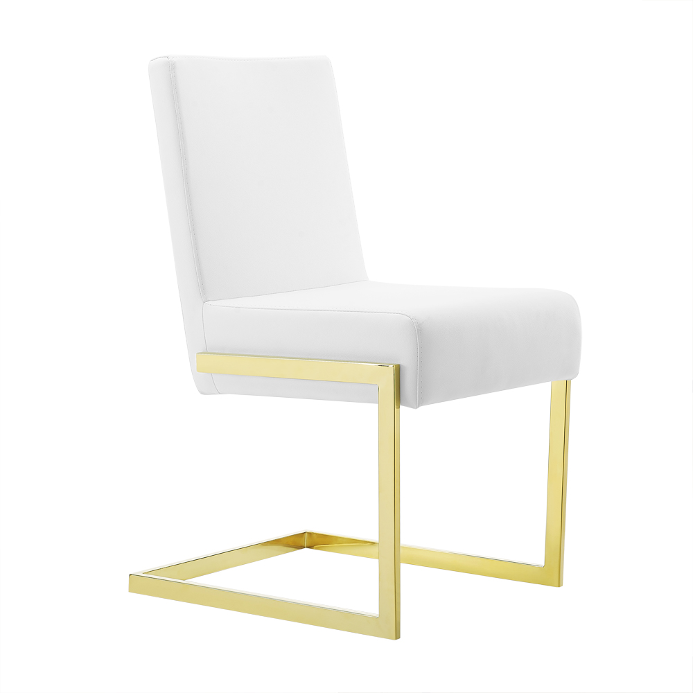 Modrest Batavia – Modern White and Gold Dining Chair (Set of 2)
