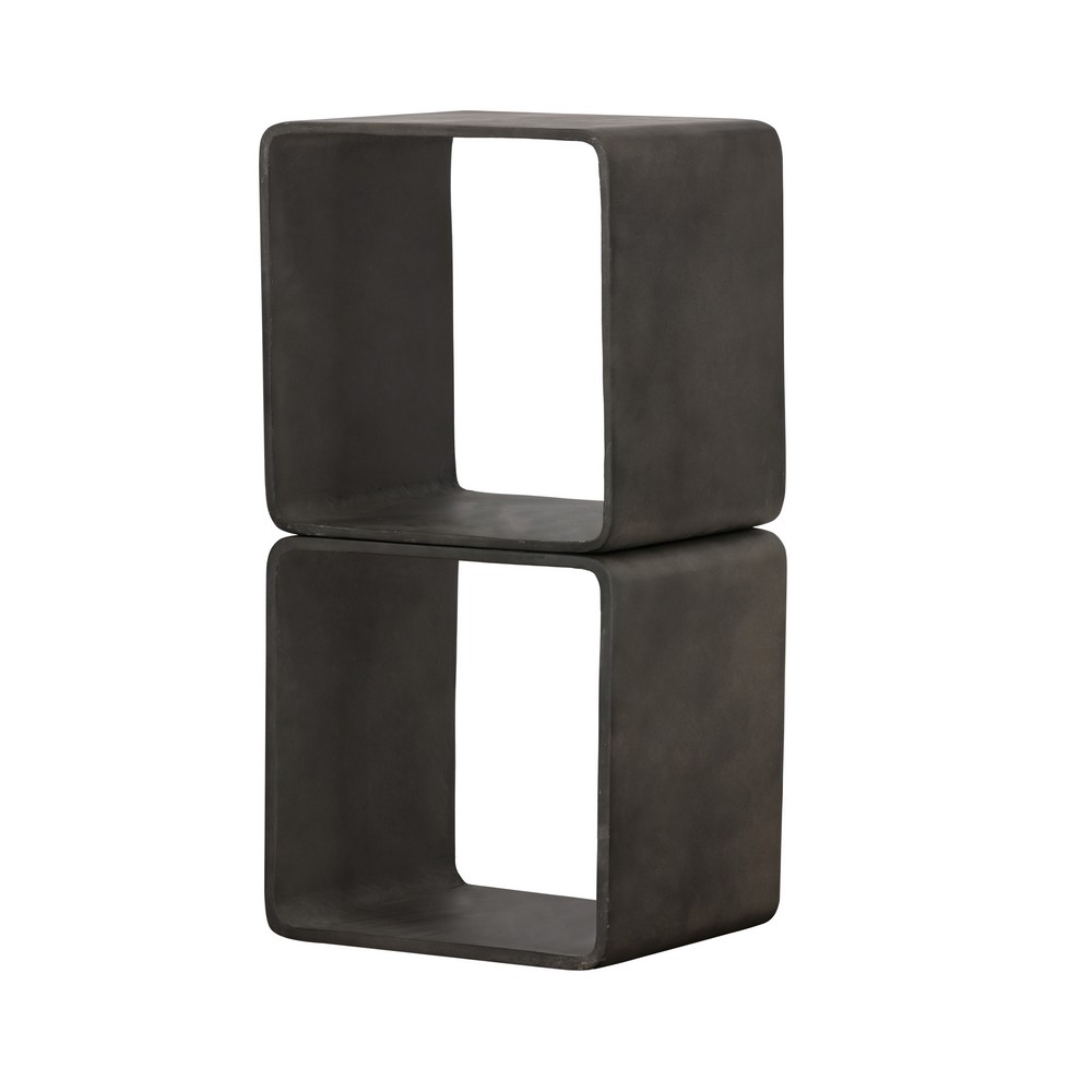 Modrest Pickens – Modern Dark Grey Concrete Cube Shelf
