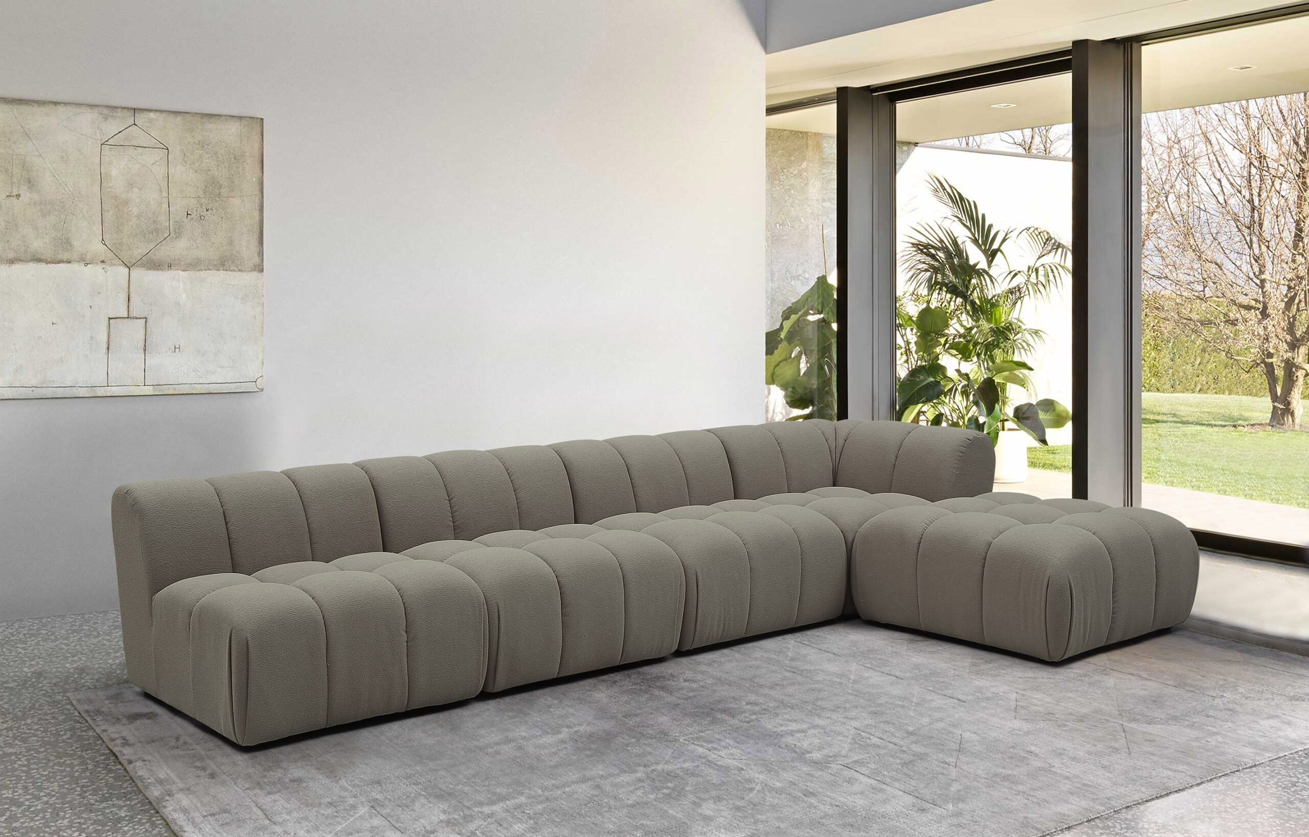 Divani Casa Juniper – Modern Grey Modular Sectional Sofa
