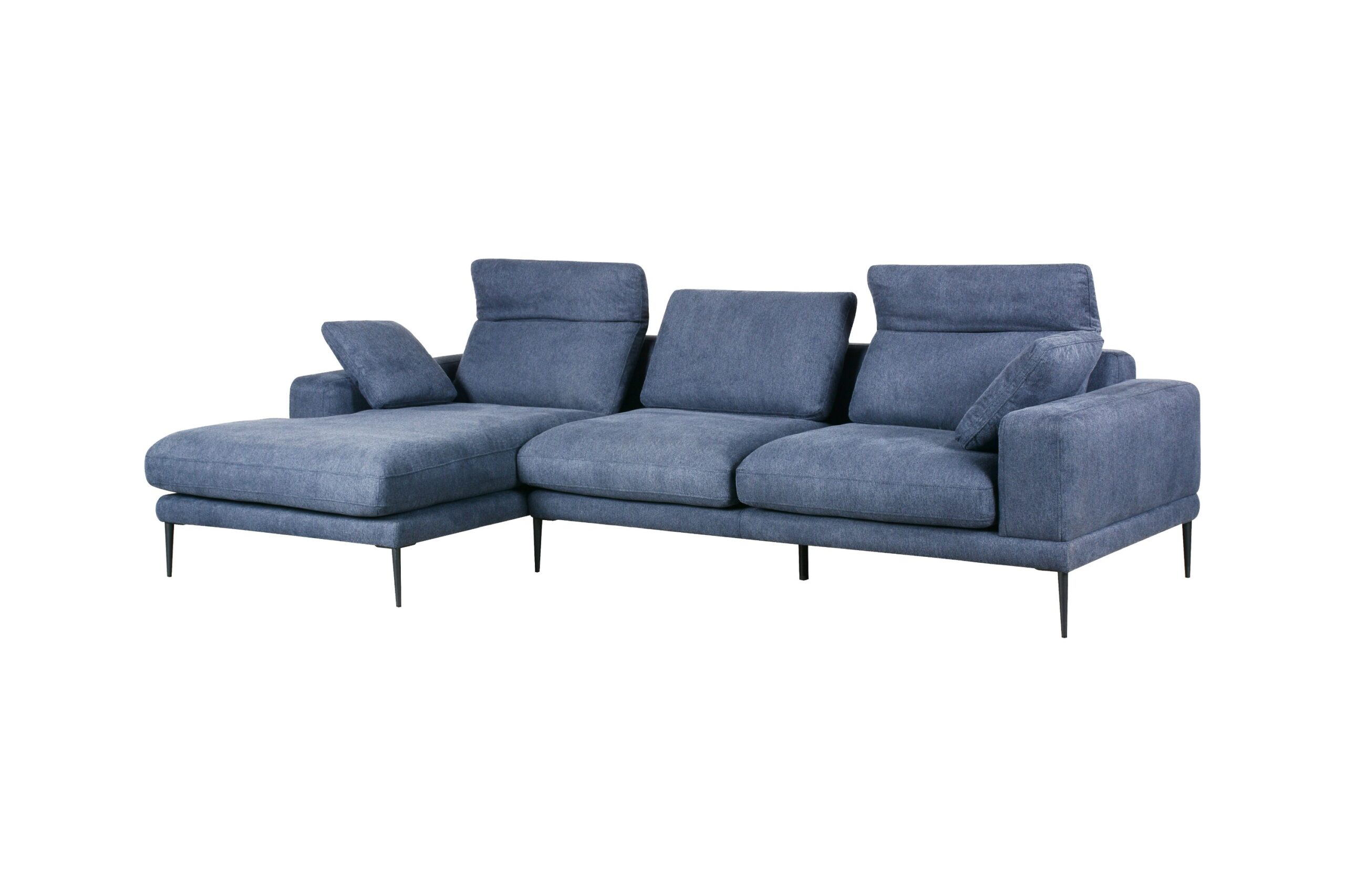 Divani Casa Corwith – Modern Blue Fabric Left Facing Sectional