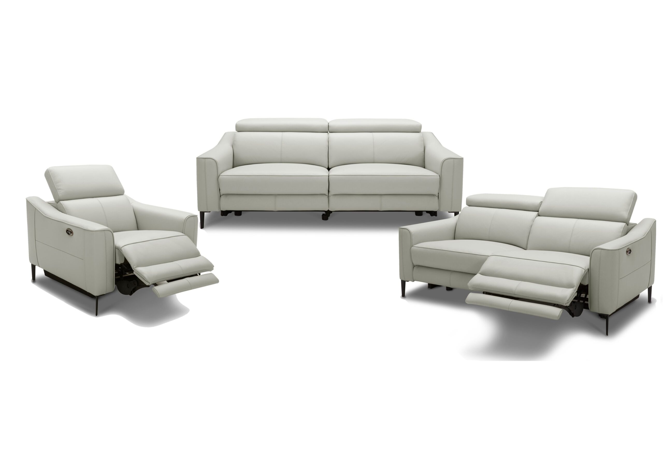 Divani Casa Eden – Modern Grey Leather Sofa Set