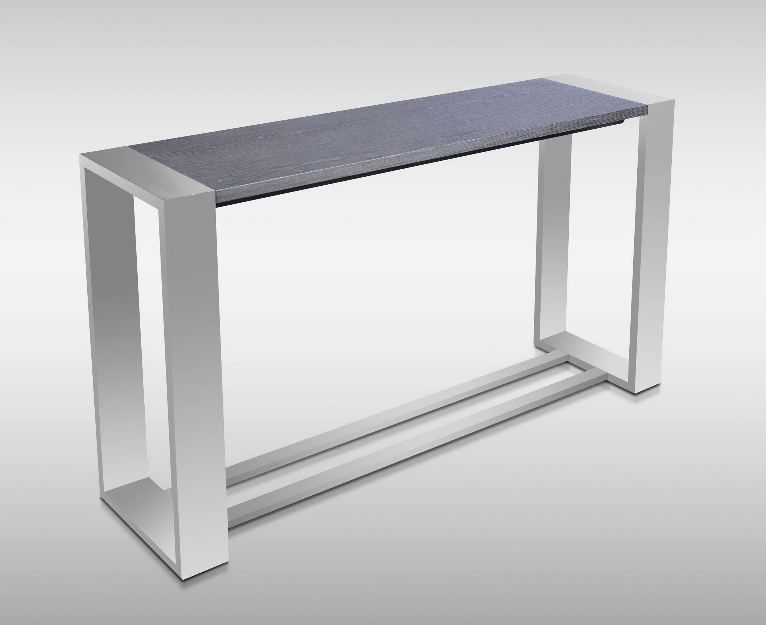 Modrest Fauna – Modern Grey Elm & Stainless Steel Console Table
