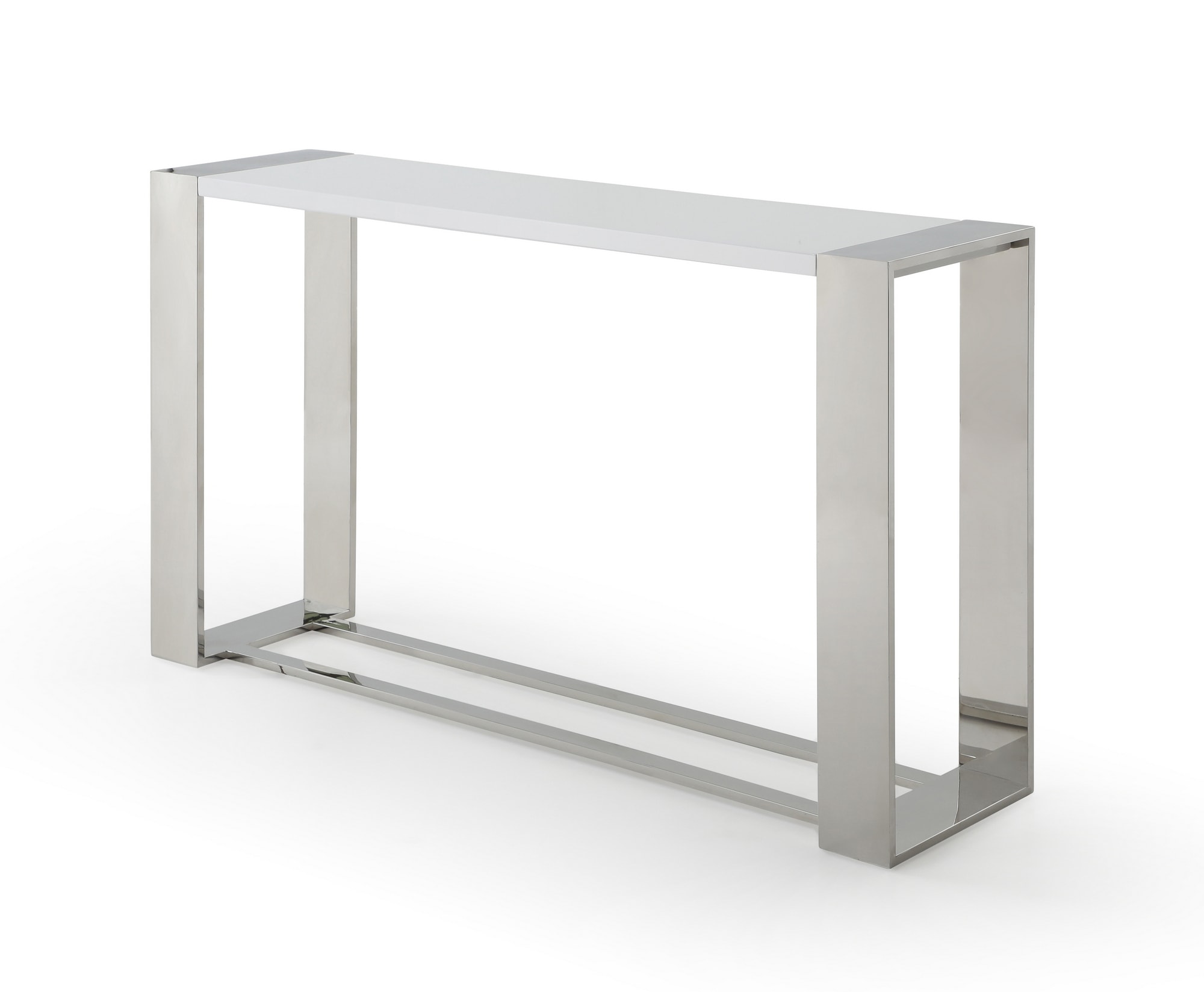 Modrest Fauna – Modern White High Gloss & Stainless Steel Console Table