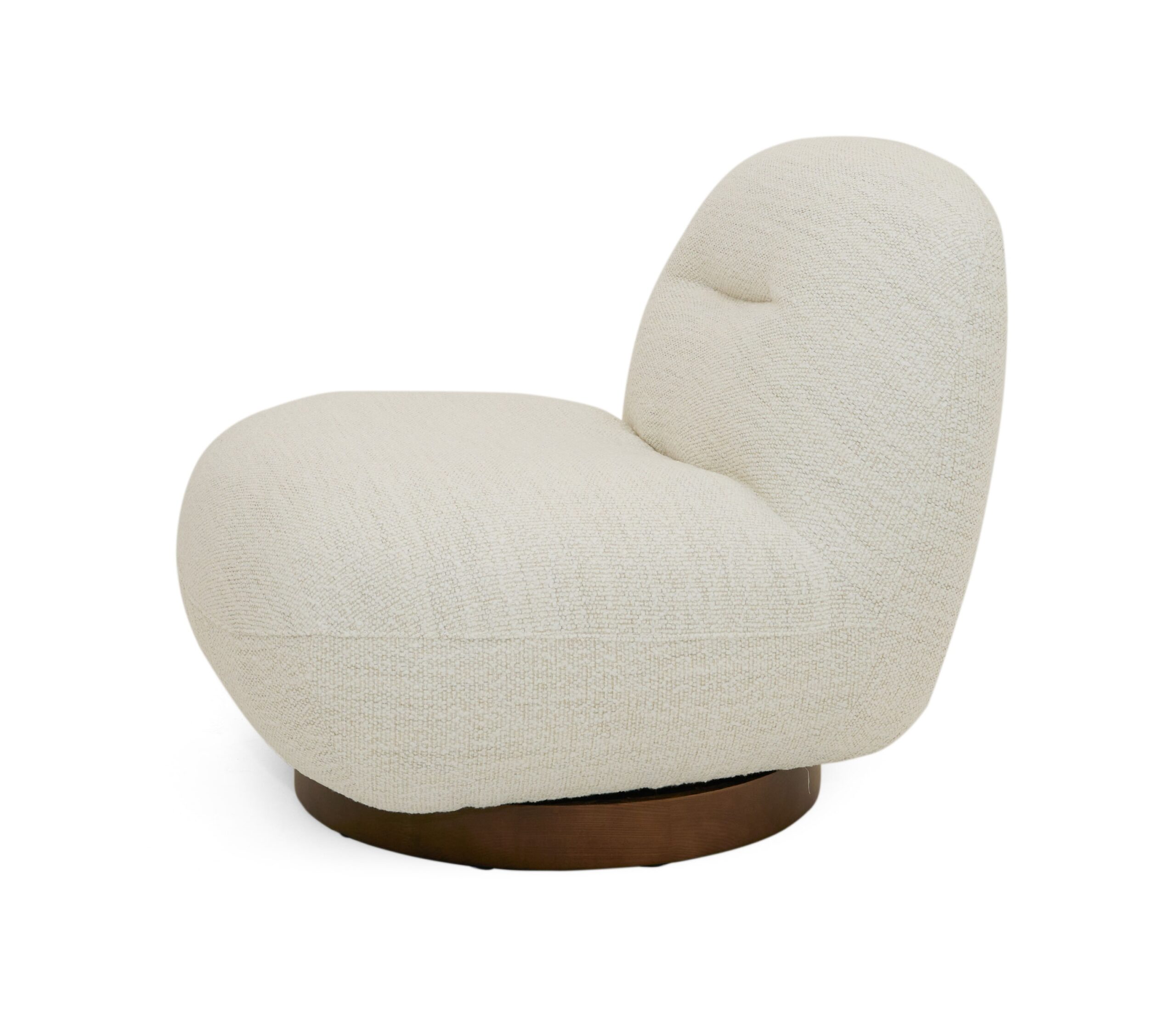 Modrest Renee – Modern Cream Fabric Swivel Chair