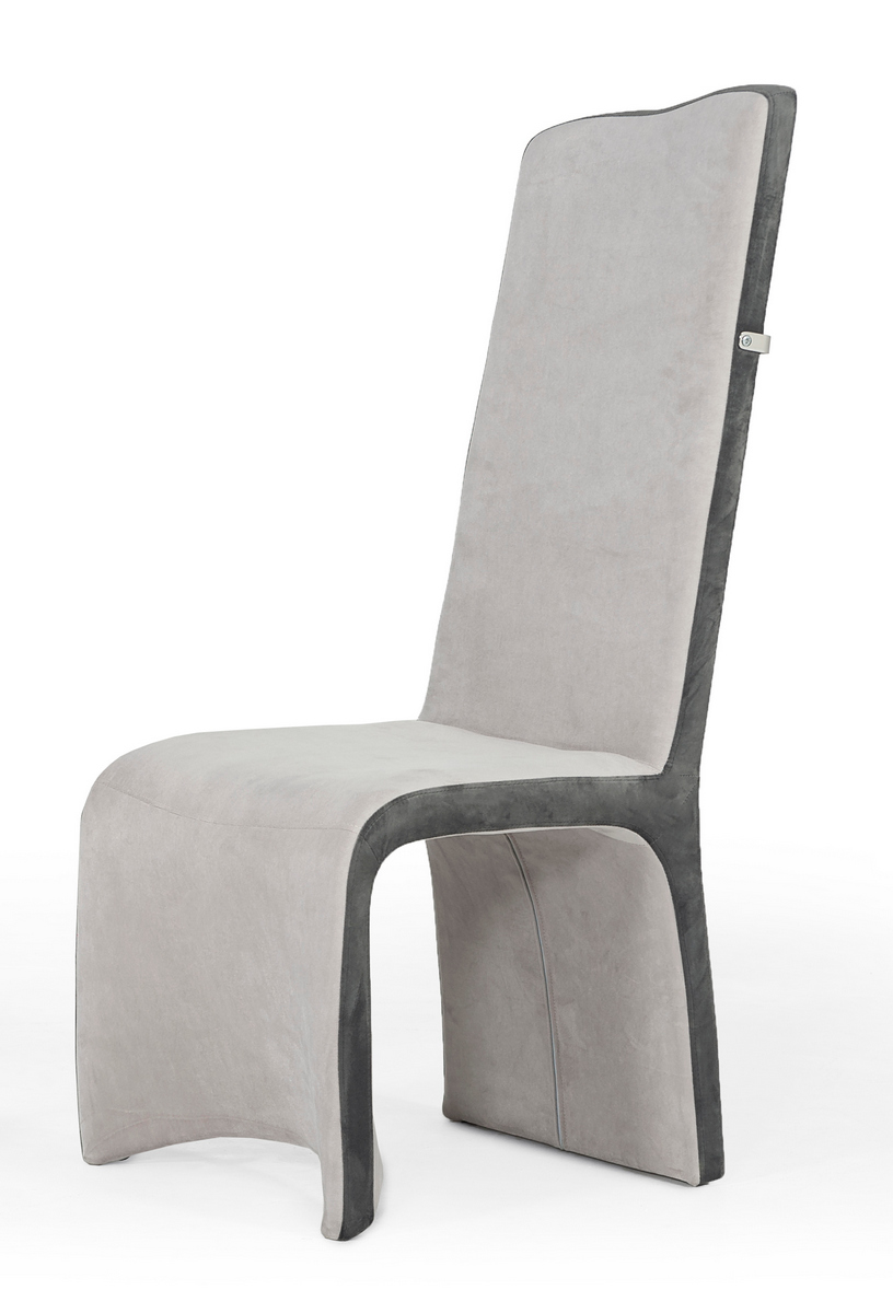 Modrest Sapphire – Modern Beige & Grey Dining Chair (Set of 2)