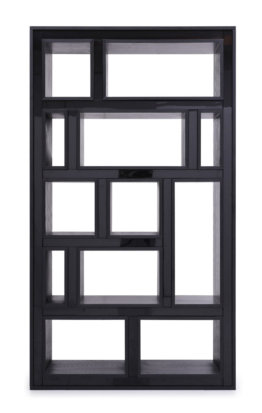 Modrest Suffolk – Contemporary Black Ash Bookcase