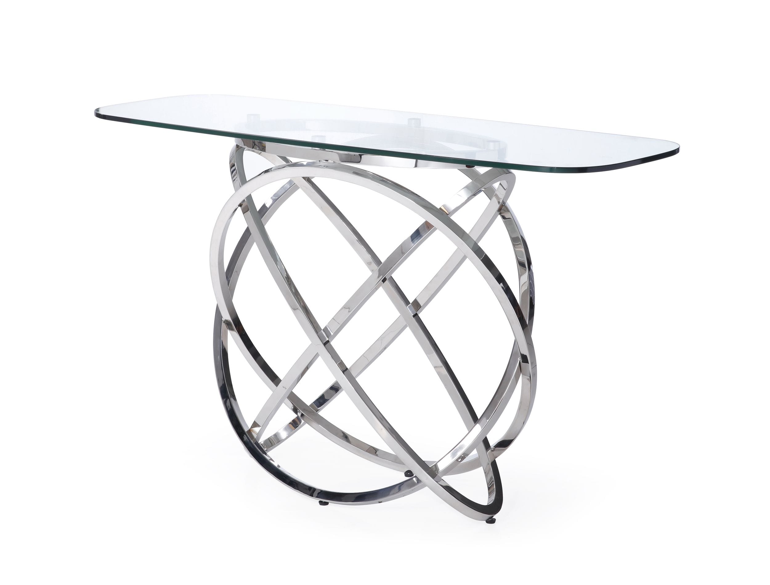 Modrest Tulare – Modern Glass & Stainless Steel Console Table