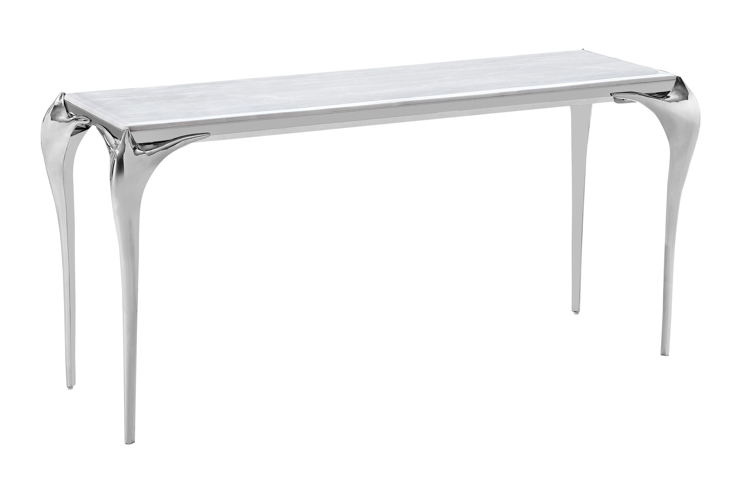 Modrest Vince – Faux Marble & Stainless Steel Console Table