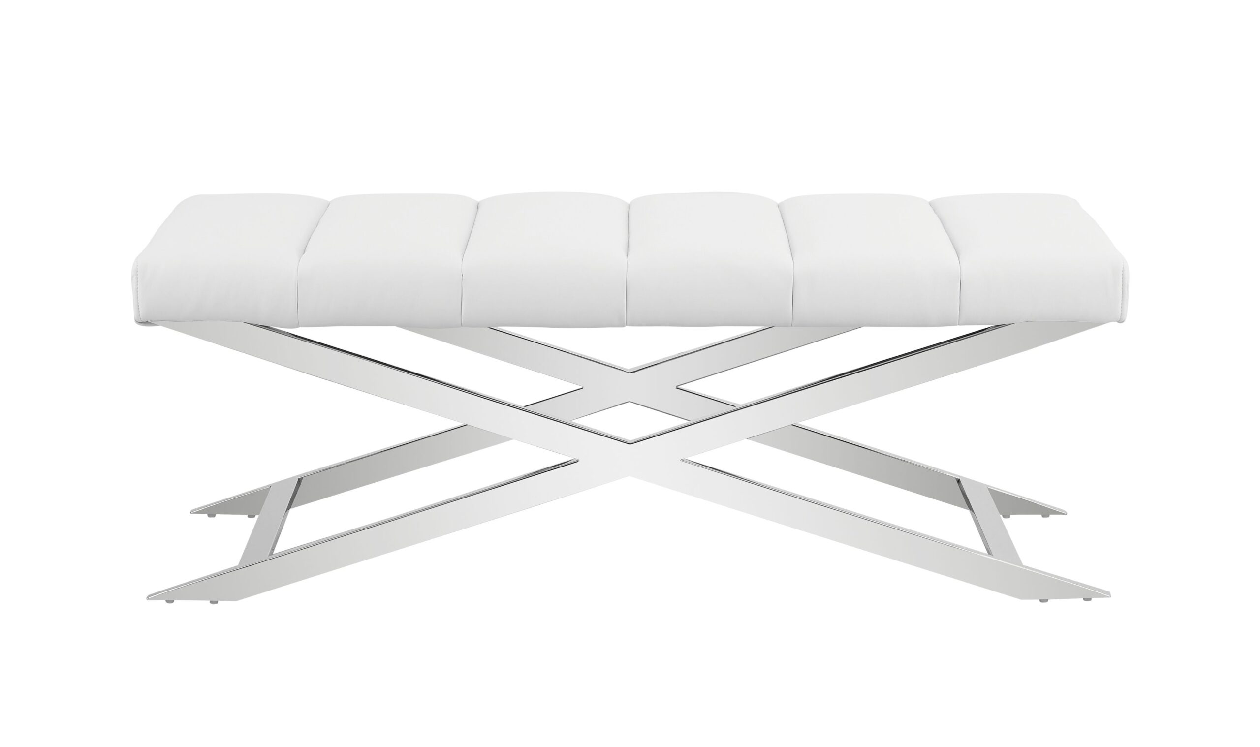 Modrest Xane – Contemporary White Vegan Leather Bench